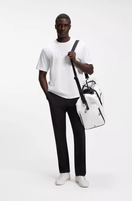 Bolsa de viaje de piel sintética con cremalleras reflectantes