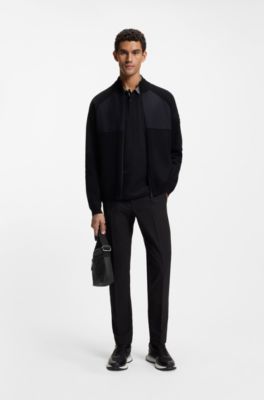 Faux-leather reporter bag with reflective details, Black