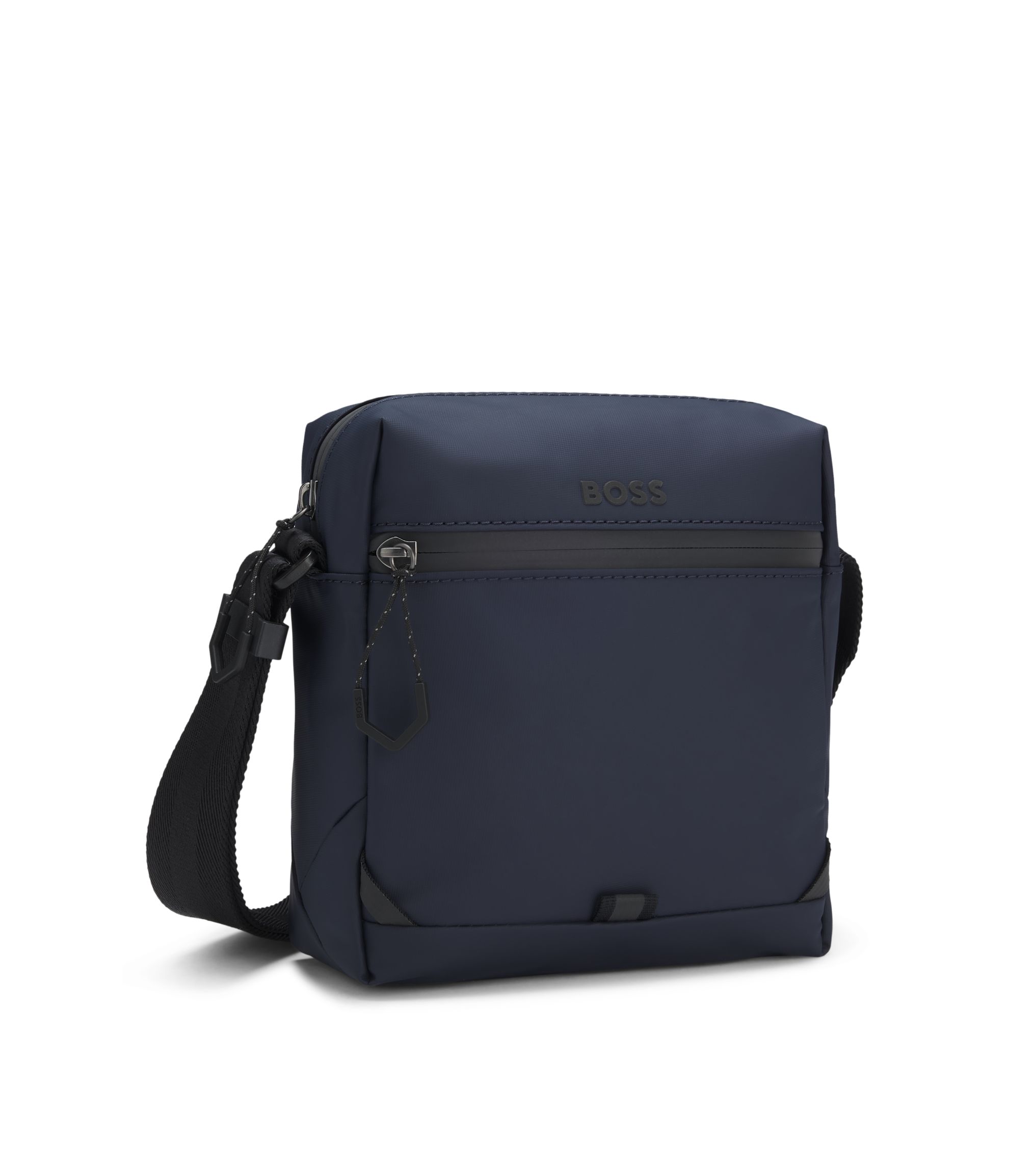 【美品】BOSS レポーターバッグ BOSS - フェイクレザー レポーターバッグ リフレクターディテール