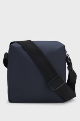 Faux-leather reporter bag with reflective details, Dark Blue