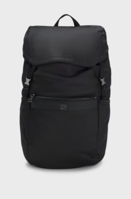 Sac &agrave; dos en twill avec logo revisit&eacute;, Noir