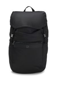 Sac &agrave; dos en twill avec logo revisit&eacute;, Noir