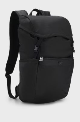 Zaino in twill con logo scomposto, Nero