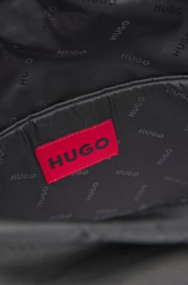 Twill backpack with stacked logo, Black