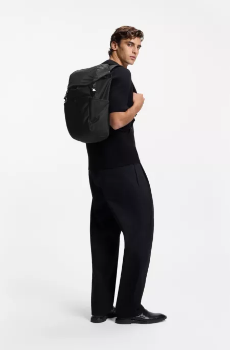 Twill backpack with stacked logo