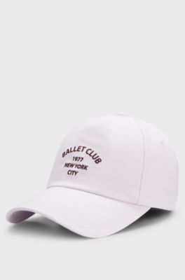 Pet van katoenen twill met artwork, Lichtpaars