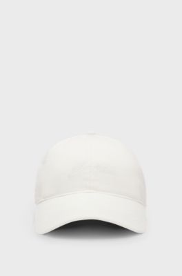 Cotton-twill cap with script logo, White