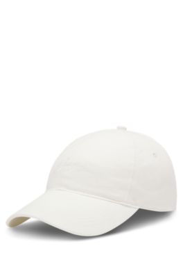 Cotton-twill cap with script logo, White