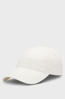 Cotton-twill cap with script logo, White