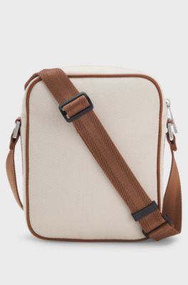 Canvas reporter bag with logo lettering, Light Grey