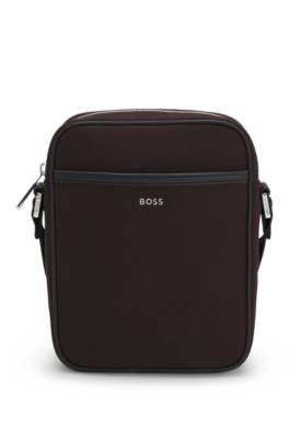 Canvas reporter bag with logo lettering