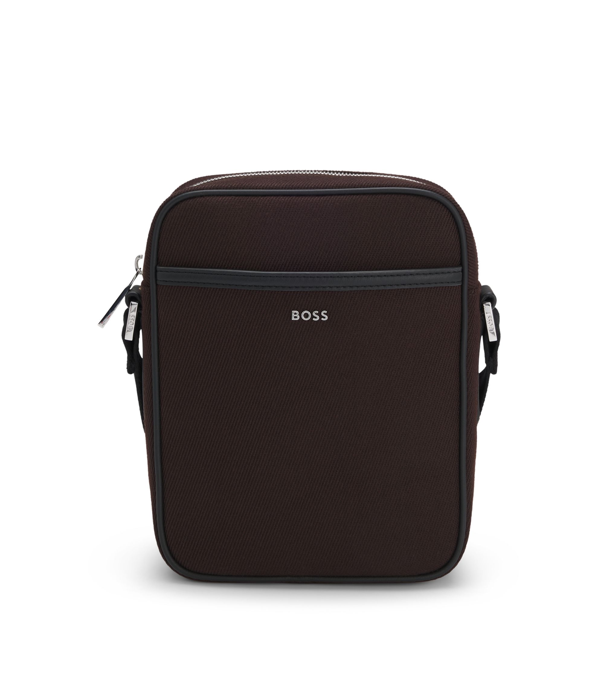 Reporter-Tasche aus Canvas mit Logo-Schriftzug