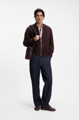 Canvas reporter bag with logo lettering, Dark Brown