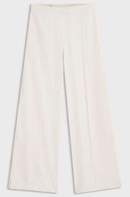 Relaxed-fit wide-leg trousers in lightweight twill, Natural