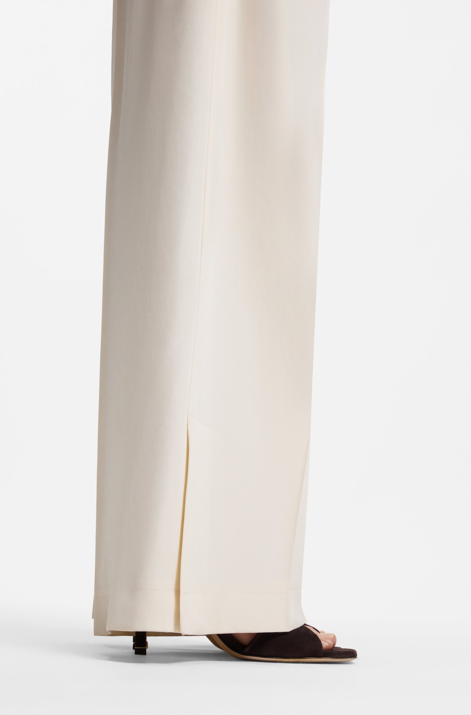 Boss Relaxed-fit wide-leg trousers in lightweight twill byxor dam – bild 3