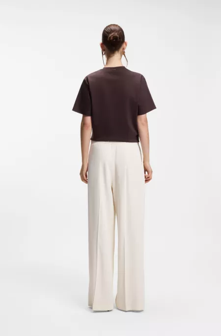 Relaxed-fit wide-leg trousers in lightweight twill