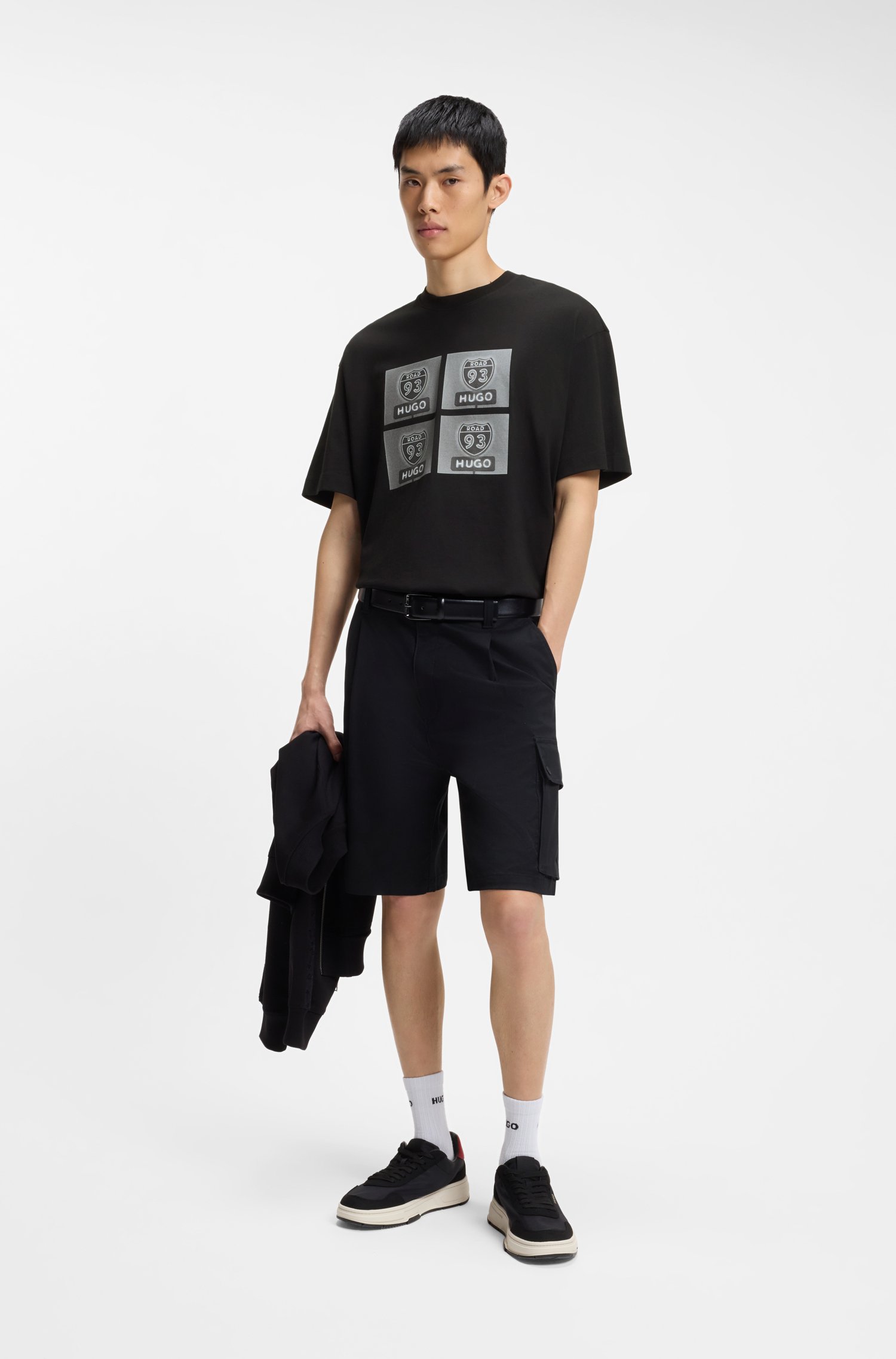 Hugo T-shirt 'Draxon' grå / antracit / svart herr – bild 3