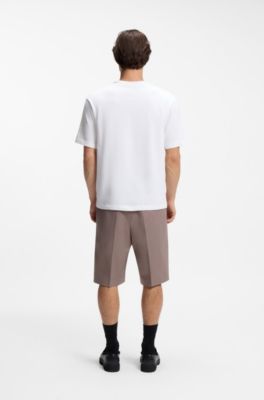 Cotton-jersey T-shirt with embroidered badge, White