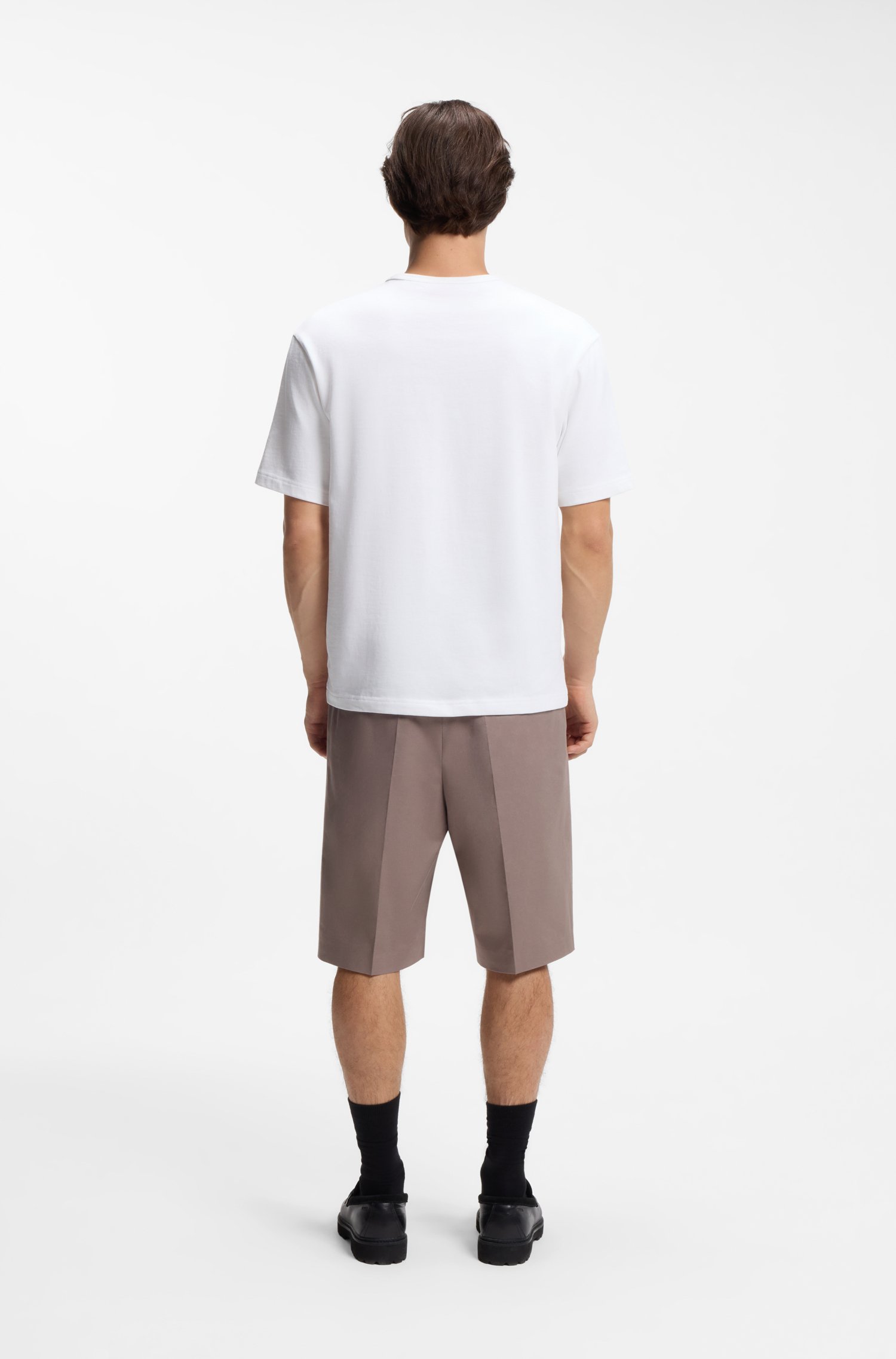 Hugo Cotton-jersey T-shirt with embroidered badge herr – bild 3