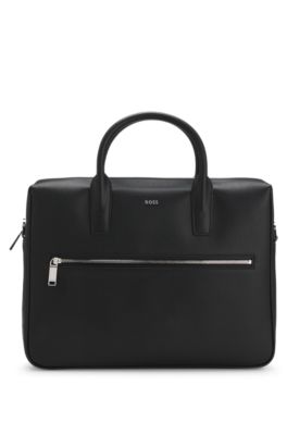 Single document case with logo lettering, Black