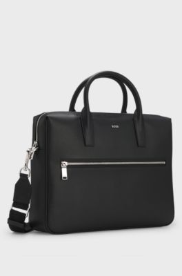 Single document case with logo lettering, Black