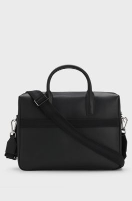 Borsa portadocumenti singola con scritta del logo, Nero