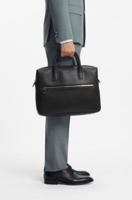 Borsa portadocumenti singola con scritta del logo, Nero