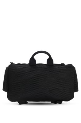 Belt bag with blue logo label, Black