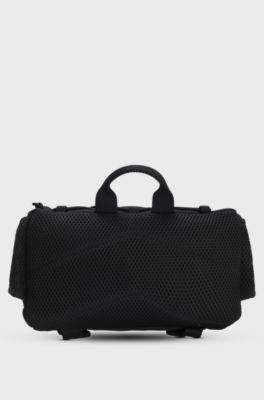 Belt bag with blue logo label, Black