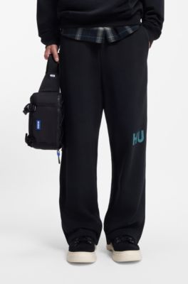 Heuptasje met blauw logolabel, Zwart