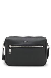Sac port&eacute; crois&eacute; avec lettrage logo, Noir