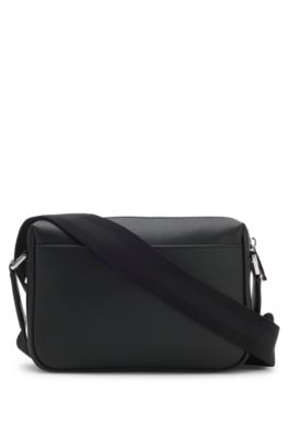 Crossbody bag with logo lettering, Black