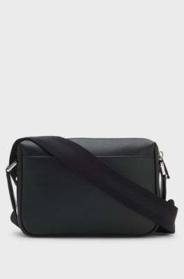 Crossbody bag with logo lettering, Black