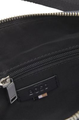 Crossbody bag with logo lettering, Black