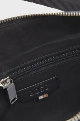 Crossbody bag with logo lettering, Black