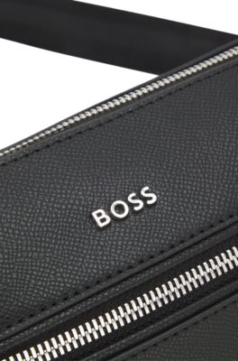 Crossbody bag with logo lettering, Black