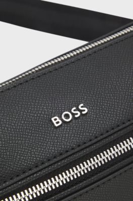 Crossbody bag with logo lettering, Black