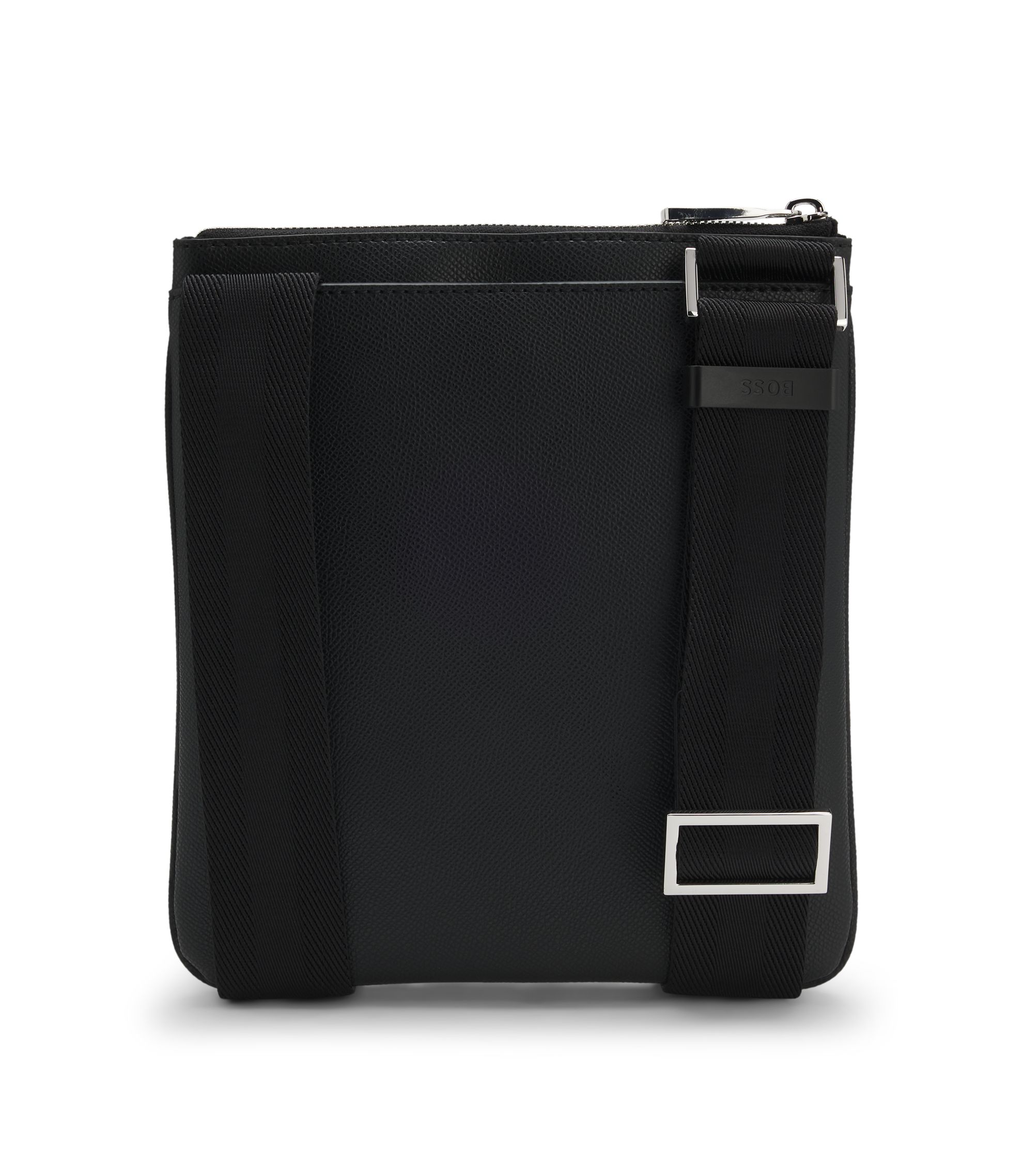 HUGO BOSS ビジネスバック BOSS - Zipped envelope bag with polished logo lettering - Black