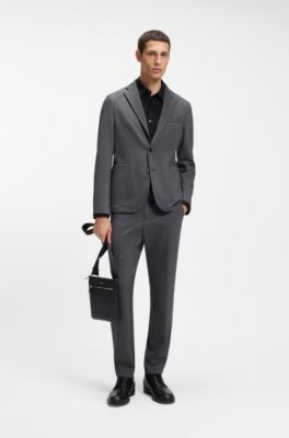 Zipped envelope bag with polished logo lettering, Black