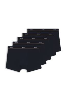 Five-pack of stretch-cotton trunks with logo waistbands