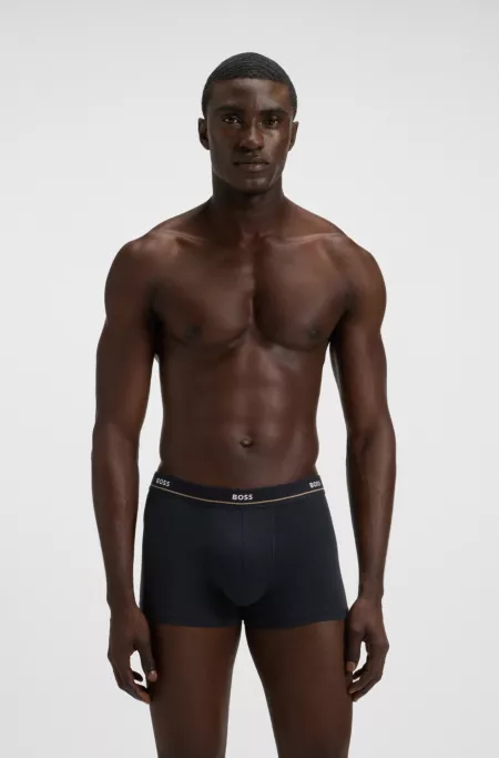 Five-pack of stretch-cotton trunks with logo waistbands