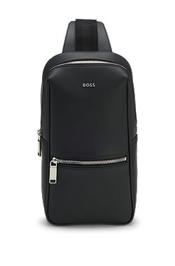 Mono-strap backpack with polished trims