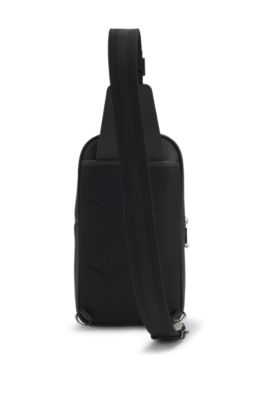 BOSS - Mono-strap backpack with polished trims - Black
