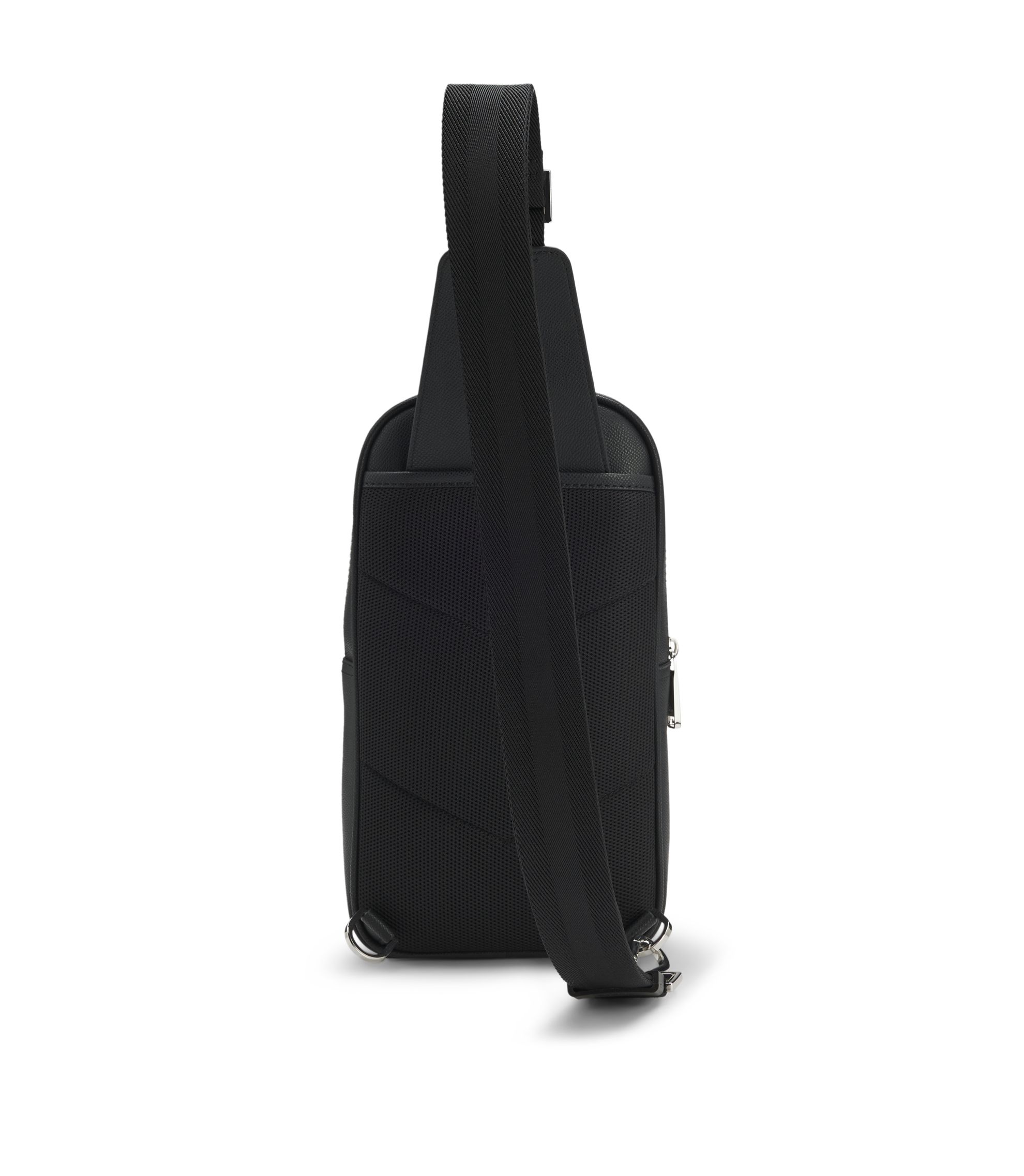 BOSS - Mono-strap backpack with polished trims - Black