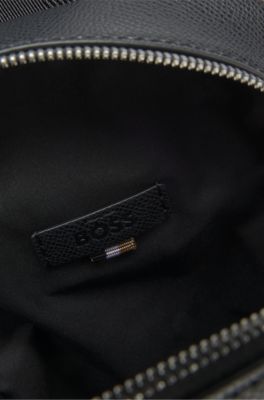 Mono-strap backpack with polished trims, Black