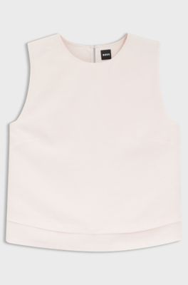 Layered top with open back, light pink