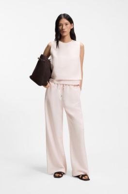 Layered top with open back, light pink