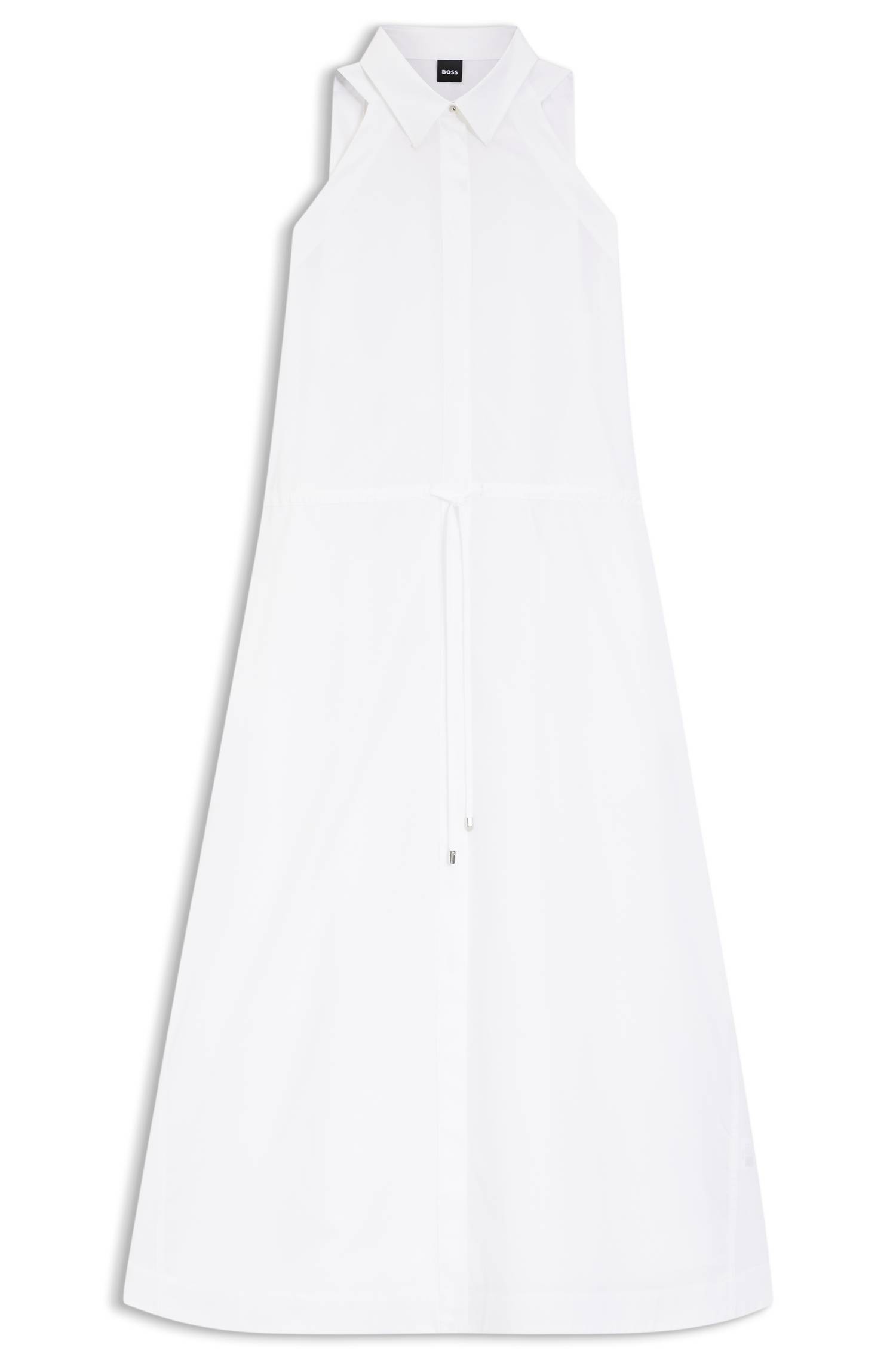 Boss Cotton-poplin dress with drawcord waist klänningar dam – bild 4