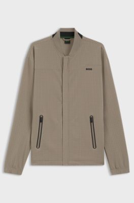 Waffle-structured sweatshirt with framed zips, Light Green