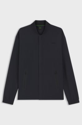 Waffle-structured sweatshirt with framed zips, Dark Blue